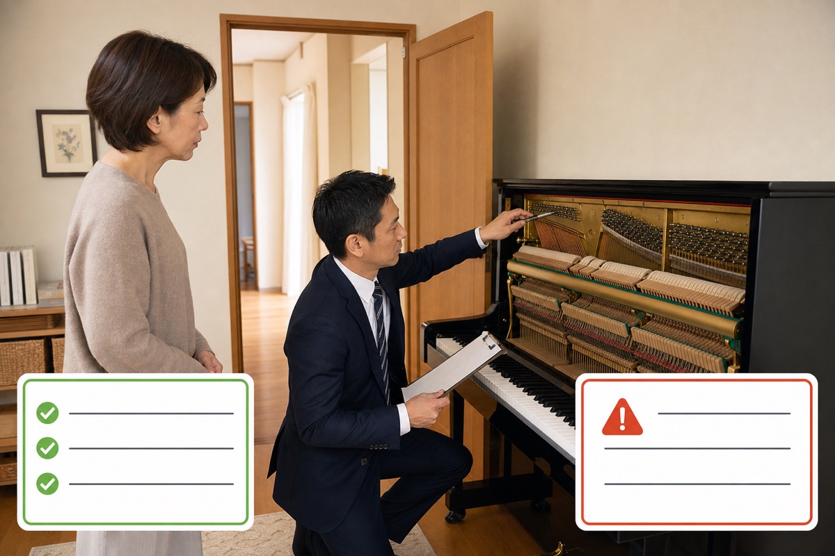 ピアノ査定の正当な減額理由と注意すべき減額のイメージ